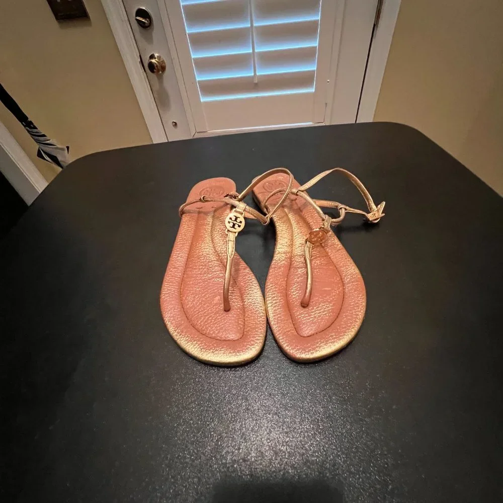 Tory Burch size 7 gold strappy sandals